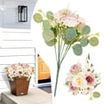 thumbnail image 1 of Artificial Bridal Bouquet 7 Head - Simulation Roses for Wedding, Home, Bedroom Decoration, Lotus, 1 Pack, 1 of 9