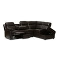 thumbnail image 3 of Baxton Studio Roland 2 Piece Faux Leather Reclining Sectional in Brown, 3 of 10