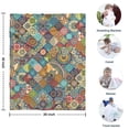 thumbnail image 4 of Multicolor Ethnic Geometric and Floral Pattern Blanket,Comfortable Soft Flannel Throw Blanket,All Season,Warm Lightweight Blankets for Sofa Bed Couch Living Room Chair,30"x40", 4 of 4