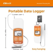 Elitech Temperature Data Logger Reusable Recorder with Extra External Sensor, 10 Pack