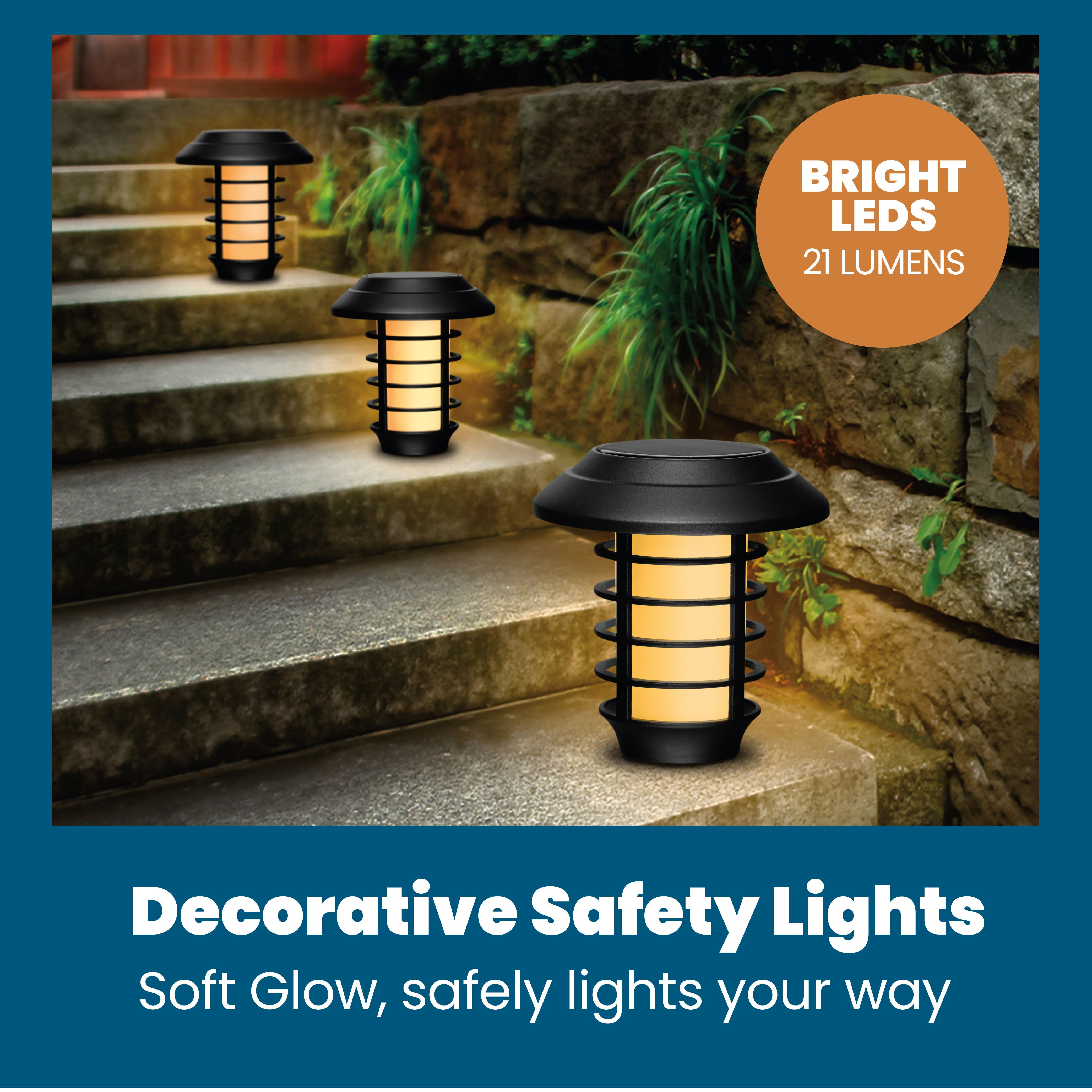 Bell + Howell Smart Solar Pathway Lights, Warm Flame Outdoor Lighting