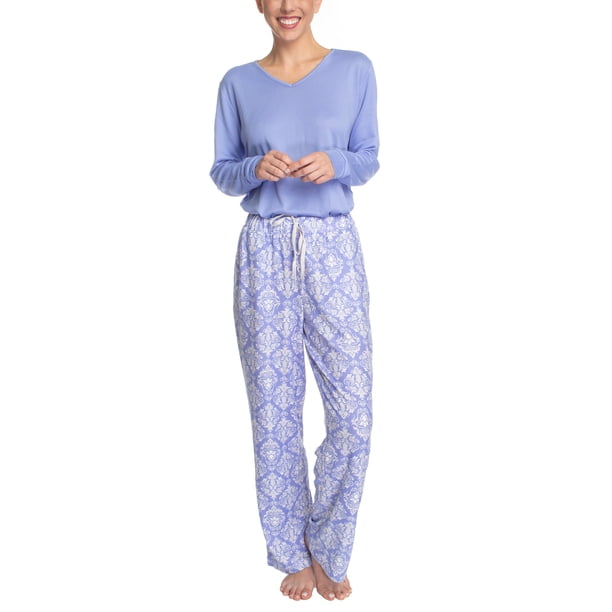 Hanes Women's Dreamscape Longsleeve Top and Pajama Bottom Butter Knit