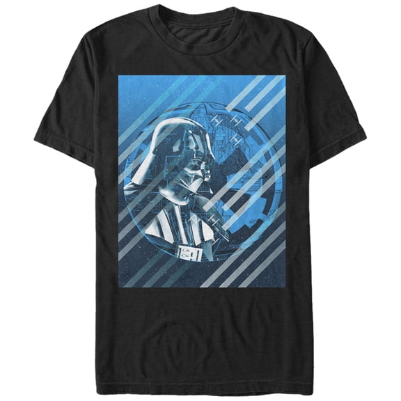 Men's Star Wars Rogue One Darth Vader Death Star Stripes Graphic Tee Black 5X Large