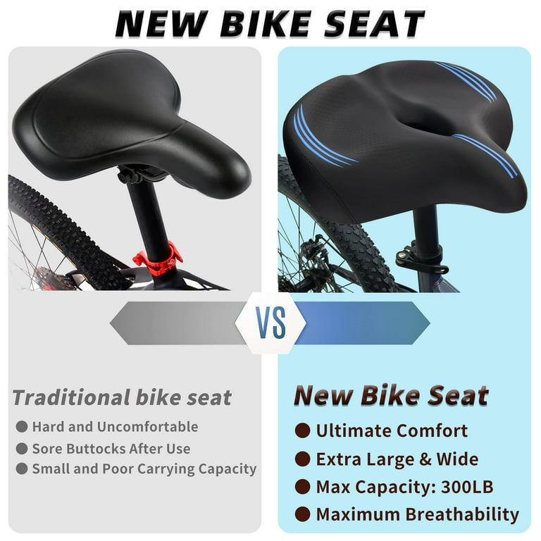 CDYWD Oversized Bike Seat Extra Wide Soft Cushion for Men Women Suitable for Peloton Exercise City Ebike Walmart