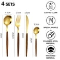 thumbnail image 2 of 16 Piece Wood Surface Matte Gold Head Stainless Steel Flatware Set, Service for 4, 2 of 6