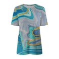 thumbnail image 4 of Pntutb Moda Mujer Verano Cuello Redondo Manga Corta Estampado Casual Camiseta Blusa Pntutb Pntutb-5146, 4 of 5