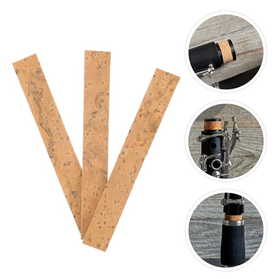 SWETRACE 3Pcs Clarinet Thumb Rest and Cork for Instrument Maintenance in Wood Color