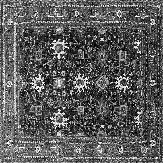 Ahgly Company Indoor Square Oriental Gray Traditional Area Rugs, 8' Square