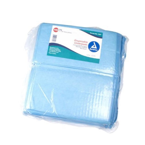 Dynarex Disposable Underpads, Light Absorbency, 17 x 24 Inch, 300 Count