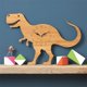 thumbnail image 2 of 2x Dinosaur Wall Clock Desktop Classroom Numeral Clock Decor, 2 of 7