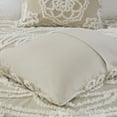thumbnail image 4 of Noaman Tufted Cotton Chenille Medallion Fringe Coverlet Mini Set Taupe Full/Queen, 100% Cotton, Shabby Chic Bedspread with 2 Shams, 4 of 11
