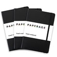 thumbnail image 1 of Título: Cuadernos notas forrados PAPERAGE, 3 pack, (negro), 160 pág., mediano 5.7x8 - Papel grueso 100g/m², tapa dura, 1 of 3