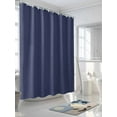thumbnail image 3 of Dark Blue Shower Curtain, Solid Color Waterproof Shower Curtain Set with 12 Hooks Lightweight Washable Fabric Shower Curtains for Bathroom 48x72 Inches, 3 of 6