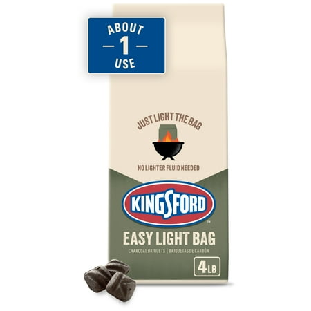 Kingsford Easy Light Charcoal Briquets, Single Use Bag, 4 Pounds