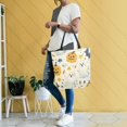 thumbnail image 4 of FORMRS Womens Canvas Tote Bag with Zipper Inner Pocket Shoulder Handbag, Halloween Cute Ghosts, 4 of 7
