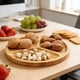 thumbnail image 5 of Bandeja de snacks de madera estilo japonés • Bandeja personalizable de snacks de madera de bambú • Diseño de flores cuadradas de 3 compartimentos • Uso casero de té de postre, 5 of 6