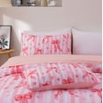 thumbnail image 4 of Btargot 5 Piece kids Comforter Set for Girl Stripe Bows Love Pink Bedding Set Bed-in-a-Bag, 4 of 8
