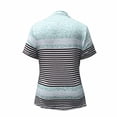 thumbnail image 4 of KIHOUT Women's Striped Color Block Quarter-Zip Polo Shirt, Short Sleeve Stand Collar Casual and Golf Top with Relaxed Fit, 4 of 7