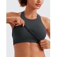 thumbnail image 4 of CRZ YOGA Womens Ribbed Longline Sports Bra Racerback Padded Slim Fit Crop Tank Top with Built in Pads, 4 of 5