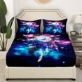 thumbnail image 2 of Erosebridal Drap-Housse Boho Attrape-Rêves Ensemble Lit Double, Ensemble de Lit Hippie Galaxie Nébuleuse, Respirant 3 Pcs, 2 of 5