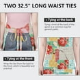 thumbnail image 6 of Pioneer Flower Floral Print Pattern Apron-Garden Aprons for Women with Pockets-Cotton Linen Waterproof Kitchen Cooking Gardening Aprons Adjustable for Kitchen,Cooking,BBQ and Salon 33x27 Inch, 6 of 7