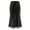 Black, variant on Women's Elegant Satin Midi Skirt, Silk-like Lace Trim A-Line Slip Skirt, Slim Fit High Waist Tea Length Satin Skirt with Lace Hem