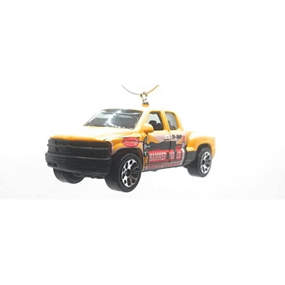 Christmas Ornament for 1999 Chevy Silverado Carpentry Service Truck Yellow
