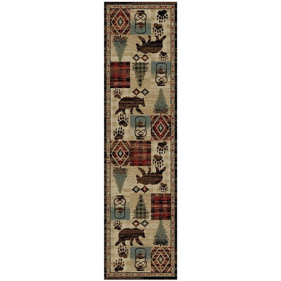 Mayberry Rugs American Destination Lodge Panel Rug 2'3"x7'7" 8' Runner