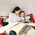 thumbnail image 5 of Homewish Baseball Gamer 3-Piece Full Size Comforter Sets for Female Men Teens,Retro Vintage Bedding Comforter Set,Sport Theme Lightweight Bedding Sets,Ultra Soft Home Decor,Reversible, 5 of 8