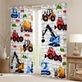 thumbnail image 2 of Homewish Excavator Bulldozer Black Out Curtains,Construction Vehicles Curtains Pack of 2 (42x63 Each),Red Orange Blue Bedroom Curtains For Boys Kids,Super Cozy Room Decor, 2 of 6