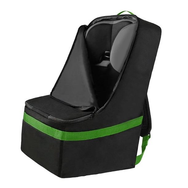 Bolsa de almacenamiento impermeable para asiento de seguridad infantil con correa de hombro acolchada para puerta Verde negro Hugo Estuche de almacenamiento del asiento