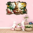 thumbnail image 4 of Easter Happy Wall Decoration 3D Effect Rabbit Wall Decoration Easter Egg Wall Stickers Large Rabbit Wall Stickers Cartoon Rabbit Wall Stickers Suitable For Children's Rooms Bathroom Wall Decals Wall, 4 of 4