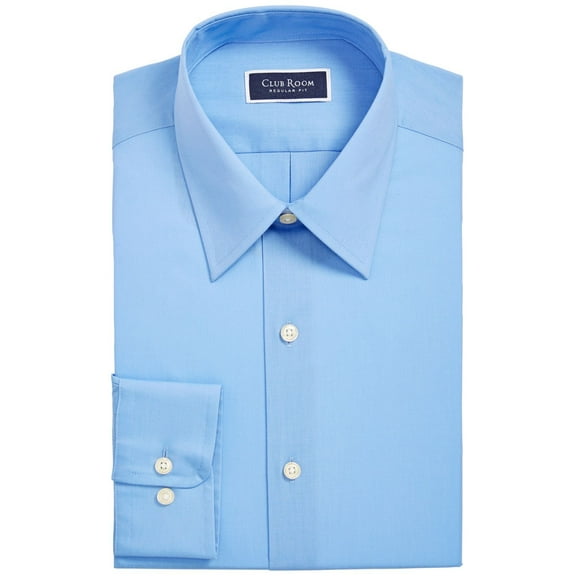 Club Room Men’s Classic/Regular-Fit Solid Dress Shirt, Blue, Small