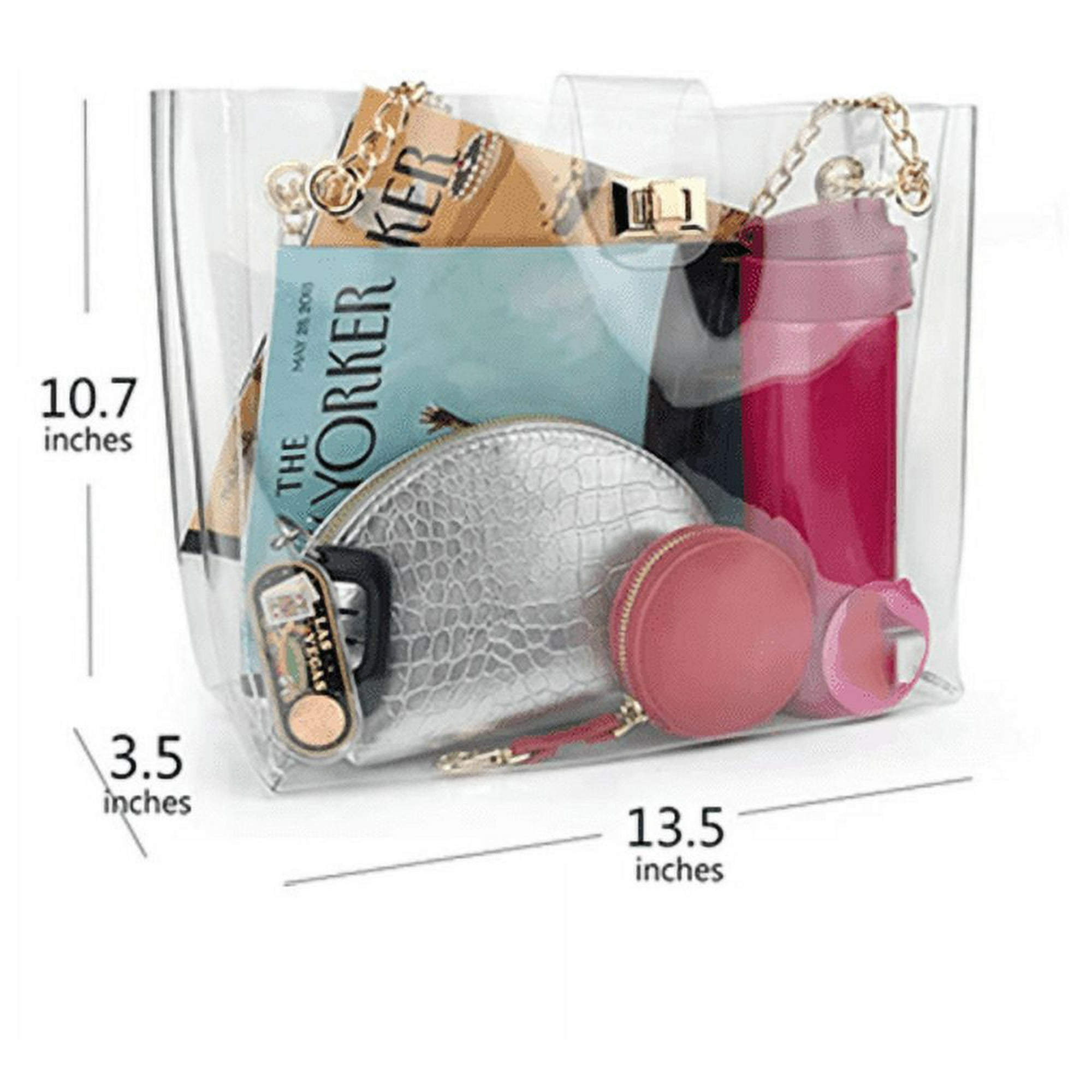 Clear chain tote bag deals