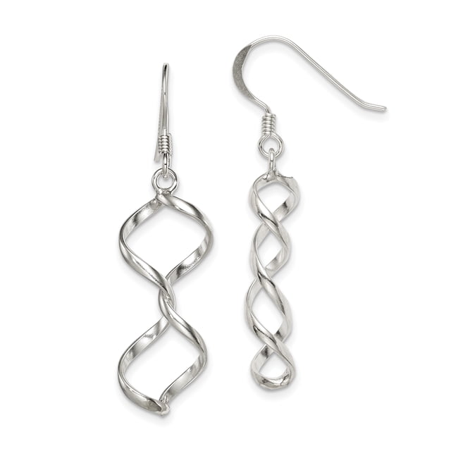 925 Sterling Silver Twisted Drop Dangle Earrings