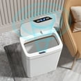 thumbnail image 2 of Bxaolu Bathroom Trash Can with Lid, 4 Gallon Motion Sensor Garbage Can Automatic Touchless Trash Cans, Slim Plastic Smart Waste Basket for Bedroom, Office, Living Room, White, 2 of 6