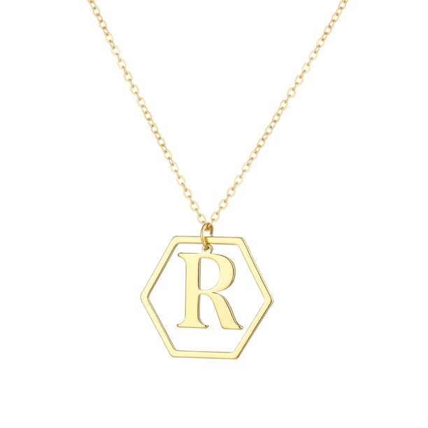 Collar para mujer, joyería para mujer, joyería de moda para mujer, regalo para mujer, 26 collares con colgante de cadena con nombre y letras en inglés, joyería, collares de moda.