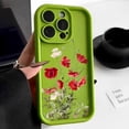 thumbnail image 3 of Fundas de silicona líquida para iPhone 15 Pro Max Funda iPhone 13 11 12 14 16 Pro XS X XR 7 8 Plus S 2020 2022 Funda a prueba de golpes con flores, 3 of 5