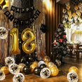 thumbnail image 4 of 18 Años Deco Cumpleaños Oro Negro, Pancarta De Feliz Cumpleaños, Globo De Helio Números 18 Xxl, Cortina De Flecos Confeti Negro Dorado Tablero De Números De Látex Deco Co, 4 of 5