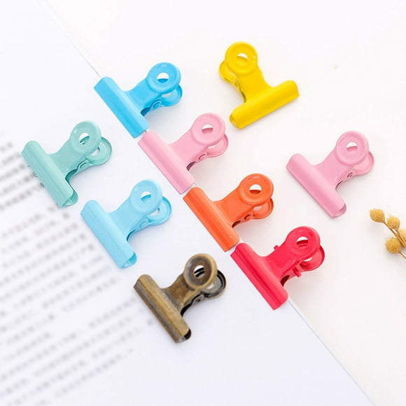 WEUVEB 40pcs Universal Paper Clips Metal Binder Clip Mixed Color for Document Organization