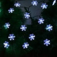 thumbnail image 5 of Solar Christmas Snowflake Lights, 39FT 100 LED 8 Modes Cool White Fairy String Lights  for Outdoor Garden Holiday Party Patio Yard Christmas Decorations, 5 of 7