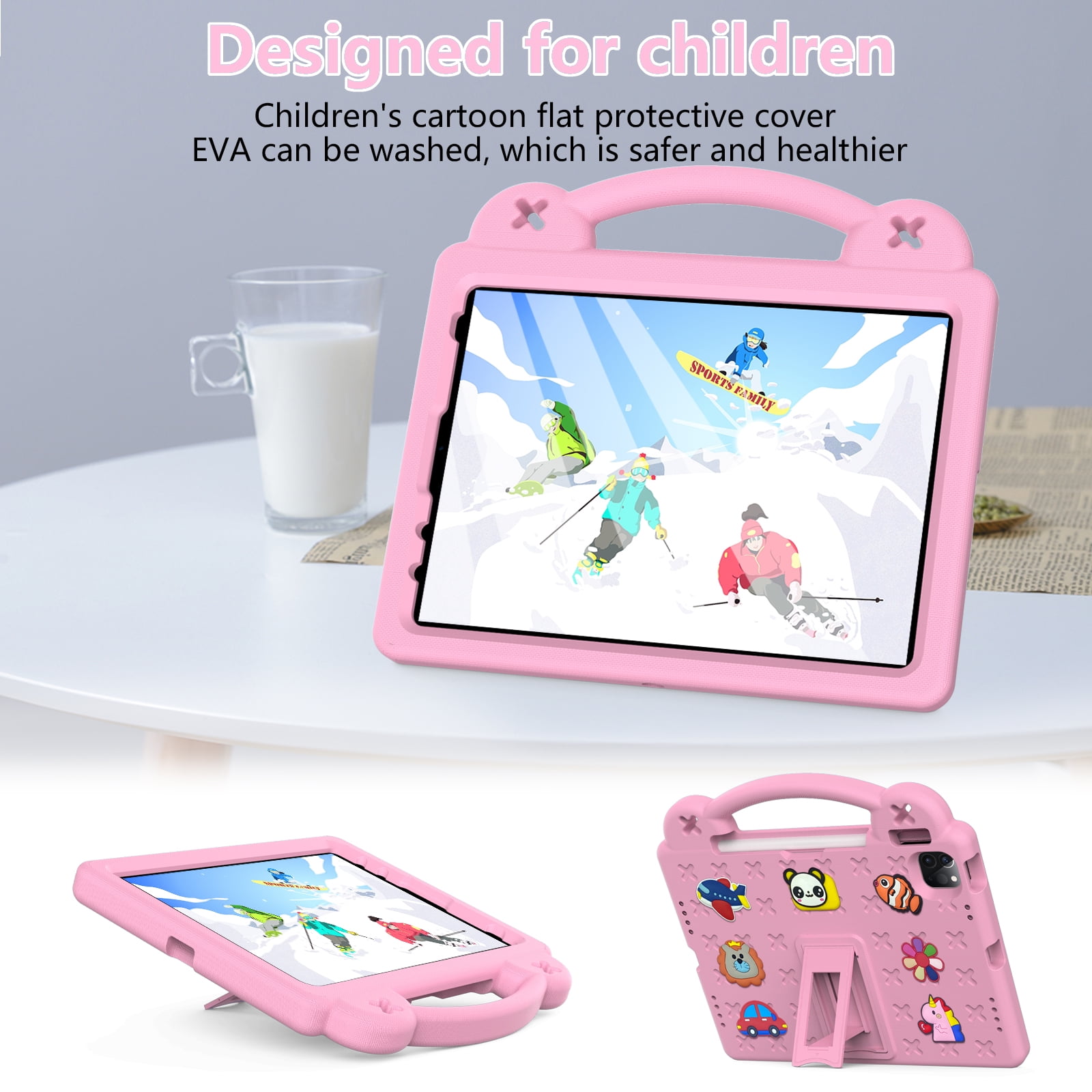 Rugged Case for Apple iPad A16 11th Gen 11 inch 2025 & iPad 10th Gen 10.9" with Screen Protector Film, Shockproof EVA Foam Cover with Adjustable Shoulder Strap, Built-in Kickstand, Child-Friendly