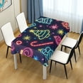 thumbnail image 4 of Yayeee Tablecloths 54" x 54" Rectangle Wrinkle Resistant Party Table Cover, Neon Christmas, 4 of 8