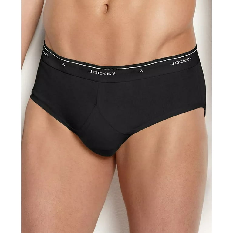 Jockey Men s Cotton Low Rise Brief 4 Pack Black 36 Walmart
