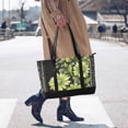 thumbnail image 4 of FORMRS Canvas Laptop Tote Bag for Women with 15.6" Computer Compartments Shoulder Handbag, Green Flowers, 4 of 7