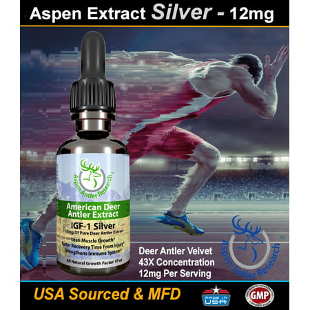 Deer Antler Velvet Extract IGF-1 | 12mg Per Serving - Aspen Extract Silver (Best Deer Antler Velvet Extract)