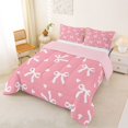 thumbnail image 2 of Erosebridal Princess Bow Ribbon Full Size Comforter Sets for Girls, Cute Love Heart Bedding Sets, Pink Reversible, 3-Piece, 2 of 6