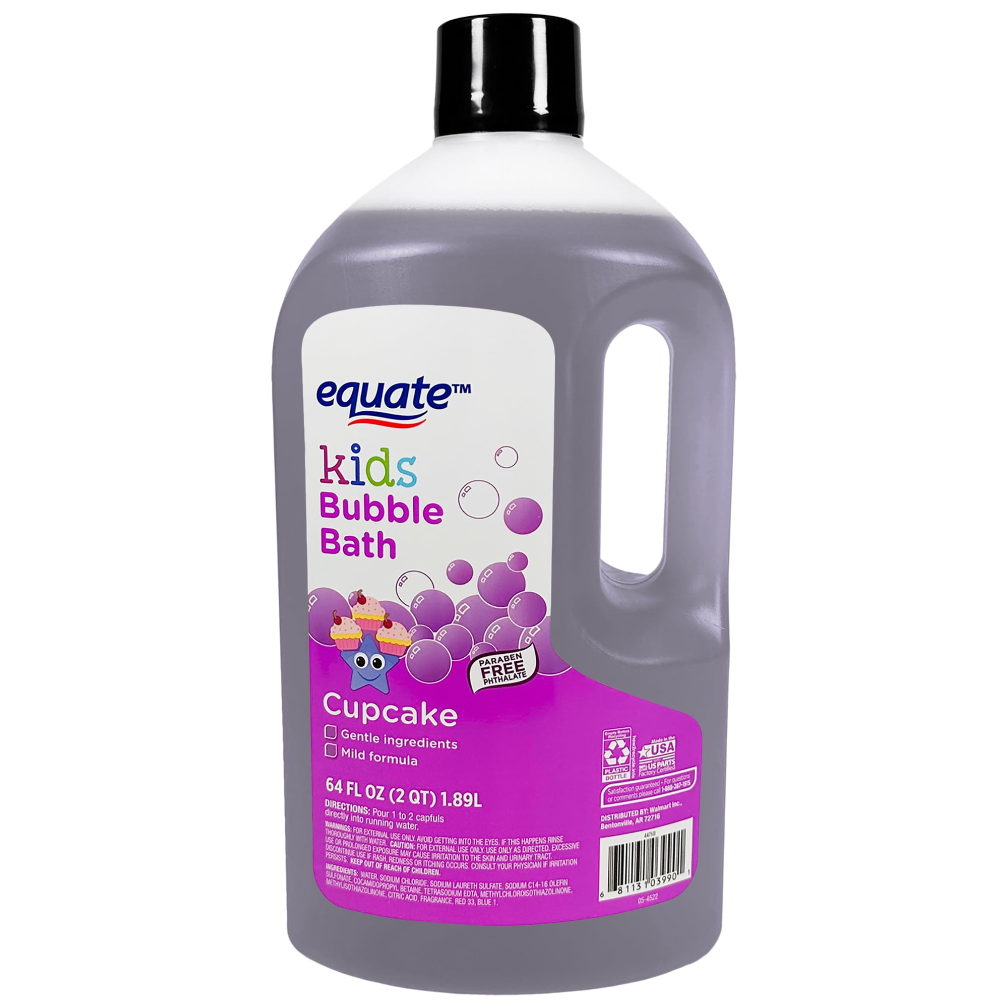 Equate Kids Bubble Bath, Cupcake, 64 fl oz