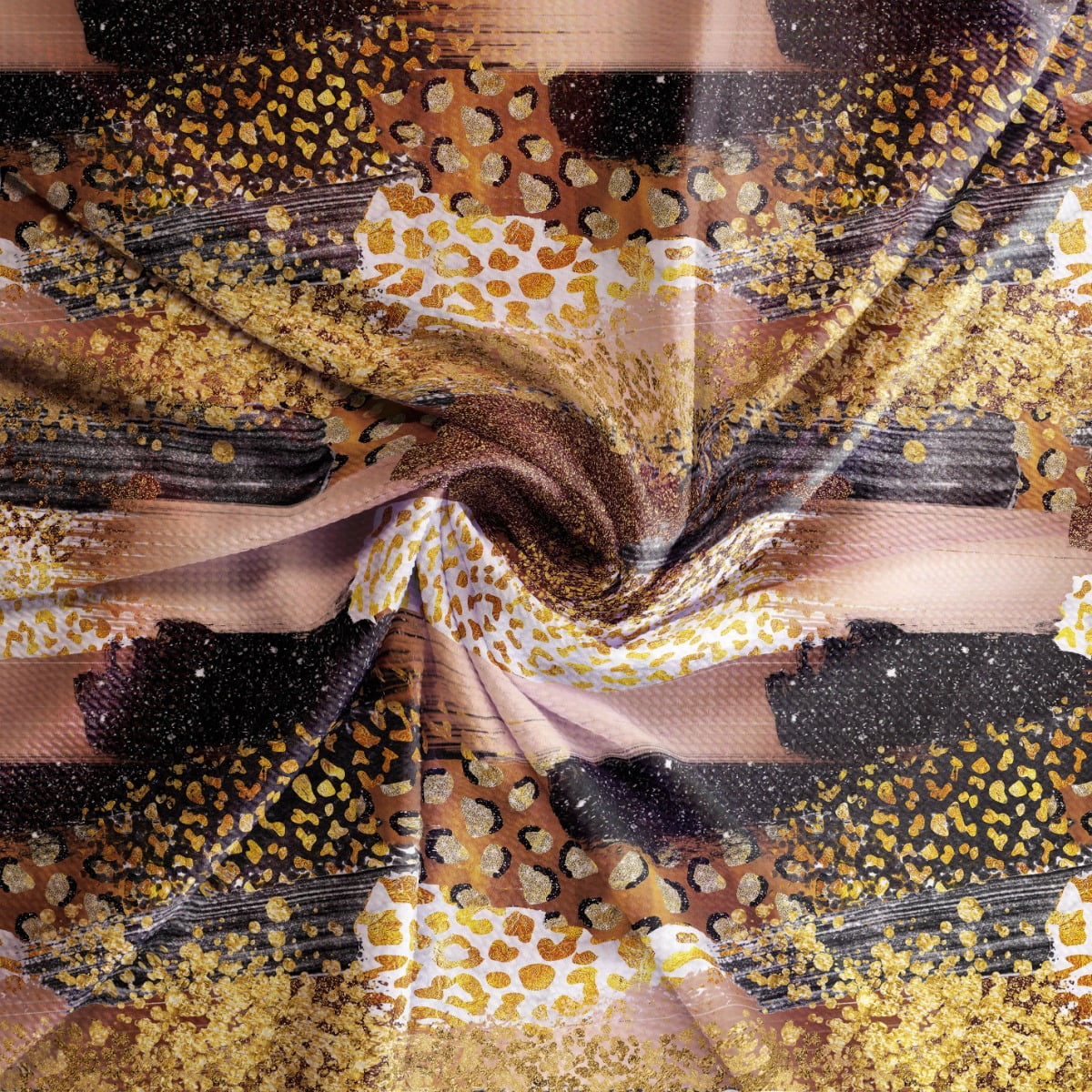 Cheetah Metallic Brush Strokes Printed Liverpool Bullet Fabric Textured  Knit 4 Way Stretch - 