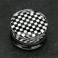 thumbnail image 2 of A Pair of Classic Checker Inlay Double Flared Ear Gauge Plug, 2 of 4